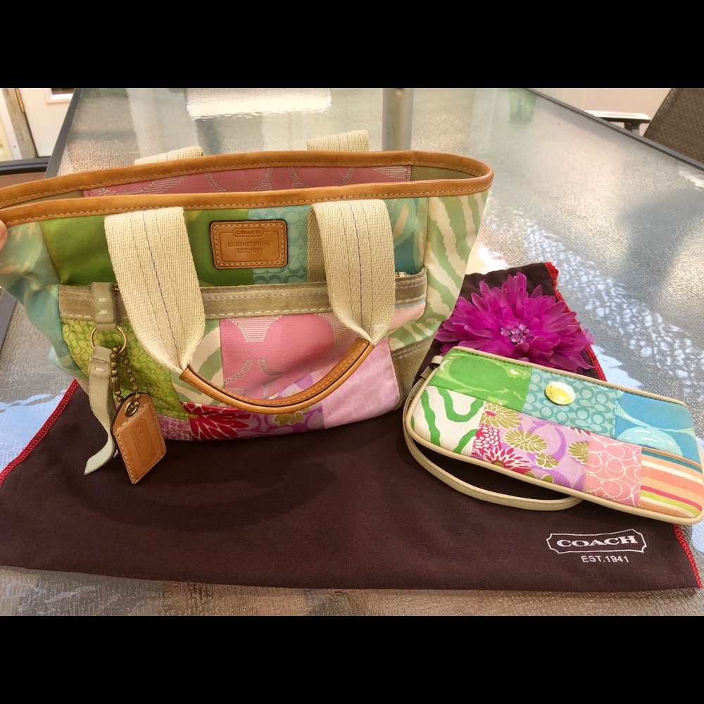 Rare Coach Hampton’s Spring Pastel Patchwork Bag